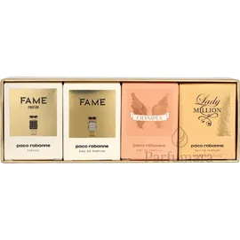 Paco Rabanne Lady Million Eau de Parfum 5 ml + Olympea Eau de Parfum 6 ml + Fame Eau de Parfum 4 ml + Fame Parfum 4 ml Geschenkset