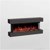 GF Core Elektrokamin Clear Wall Elektrokamin mit 3D Feuer und Heizung (Thermostat), Elektrischer Wandkamin mit APP Steuerung, Heizleistung (900- 1800 W) grau 36 cm