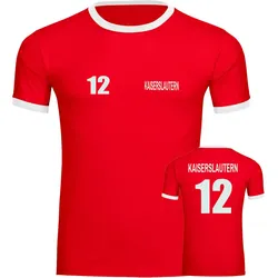 multifanshop Kontrast T-Shirt - Kaiserslautern - Trikot Nummer 12 - Druck weiß - Männer