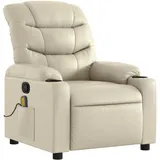vidaXL Massagesessel Ilar Kunstleder 147 x 80,5 x 0 cm Creme mit Fernbedienung