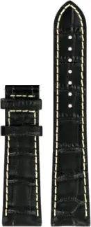 Certina - Leder Ds Podium Gent Square Lederband Schwarz Halb Glanz 21/18mm, Ohne Schna C610017997 - alligator-prägung,rind,schwarz