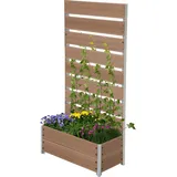 Dobar Pflanzbeet mit Rankgitter aus WPC 137 x 72 cm x 33 cm Teak