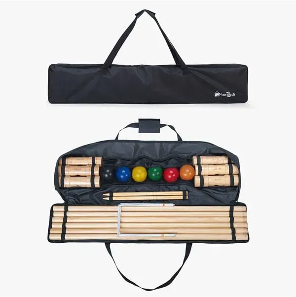 Krocket Pro mit robuster Oxford-Aufbewahrungstasche.