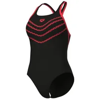 Arena Damen Schwimmanzug WOMEN'S Losange V BLACK-BRIGHT CORAL, 40