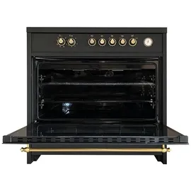 Gurari Elektro-Standherd GCH E 912 BL r + GCH 462 BL 9 Prime Dunstabzugshaube 90cm - Schwarz