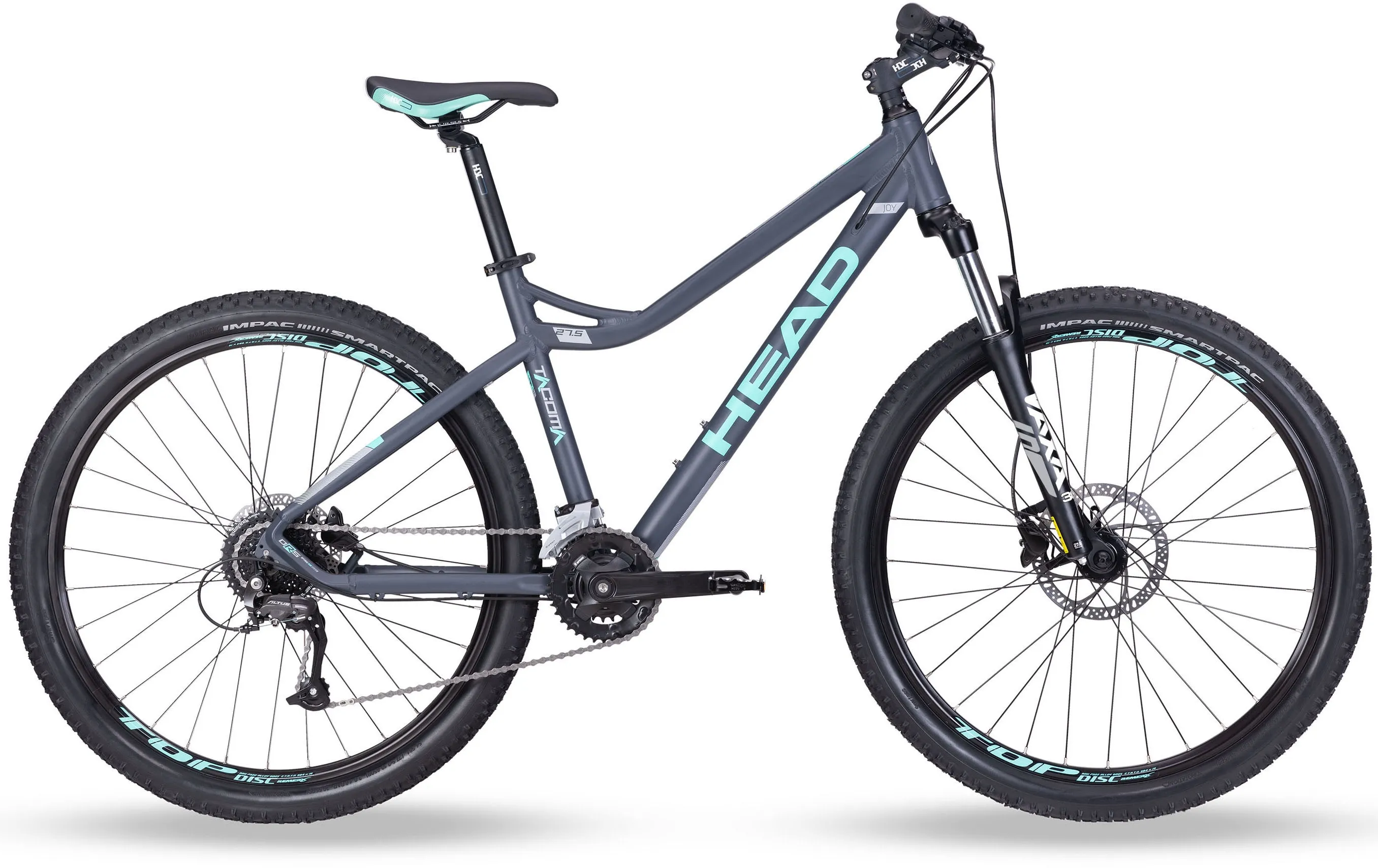 Head Mountainbike »Tacoma II«, 18 Gang, S-Ride, RDM300 Schaltwerk, Kettenschaltung, für Damen, Kettenschaltung Head grau/mint + schwarz 44 cm