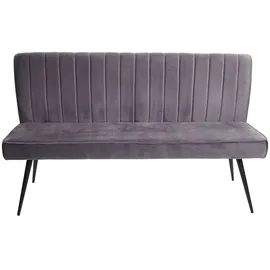 Mendler Esszimmer-Set HWC-K16, 2er-Set Stuhl+Sitzbank Esszimmergruppe Sitzgruppe Esszimmergarnitur, Samt Metall - dunkelgrau