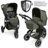 ABC-Design ABC Design Kombi-Kinderwagen Salsa 5 Run - inkl. Babywanne, Sportsitz, Sportzulassung, Luftbereifung, Sitzeinlage & Handbremse inkl. XXL-Zubehörpaket - Pure - Avocado
