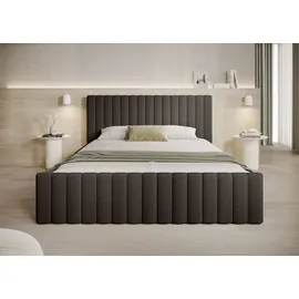 FEDVE Polsterbett Doppelbett Safi Modern Bett Bettkasten Schlafzimmer 180x200 cm Olivgrün (Abriamo 1 - Bouclé) - Grün