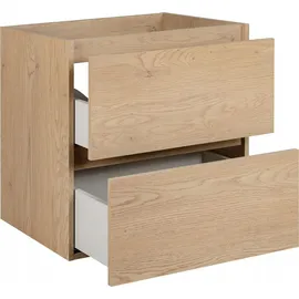 Rodan | Waschbeckunterschrank 100 CM - Eiche Hell - Badmöbel, Badezimmerschränk, Badezimmermöbel, Bücherregal, Regal - Hellbraun