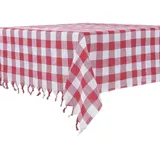 DESTALYA Landhaus Tischdecken in Karo | 140 x140 cm Eckig Kariert Tischdecke 100% Baumwolle Picknick Tuch | Kirmizi Kareli Masa Ortusu Sofra Piknik (Rot 140 cm)