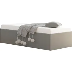 Polsterbett "Amrum", grau, B:125cm L:205cm, Bezug Glanzvelours, 100% Polyester, Polsterung 100% Polyester, Gestell Holzwerkstoff, WESTFALIA SCHLAFKOMFORT, Betten, in Samtvelours ohne Kopfteil, mit und ohne Bettkasten erhältlich