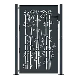 vidaXL Gartentor Anthrazit 105x155 cm Stahl Bambus-Design