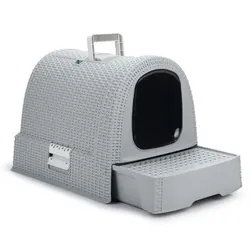 Curver Katzentoilette mit Deckel inkl. Easy-Clean-Schublade