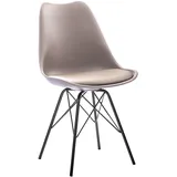 ab:stil.art.moebel SAM® Esszimmerstuhl Schalenstuhl taupe Metallfüße LEKUES