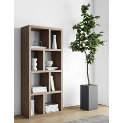 Mehrzweckregal TEMAHOME "Berlin", braun (walnussfarben), B:70cm H:159cm T:34cm, MDF, Spanplatte, Regale, mit viel Stauraum