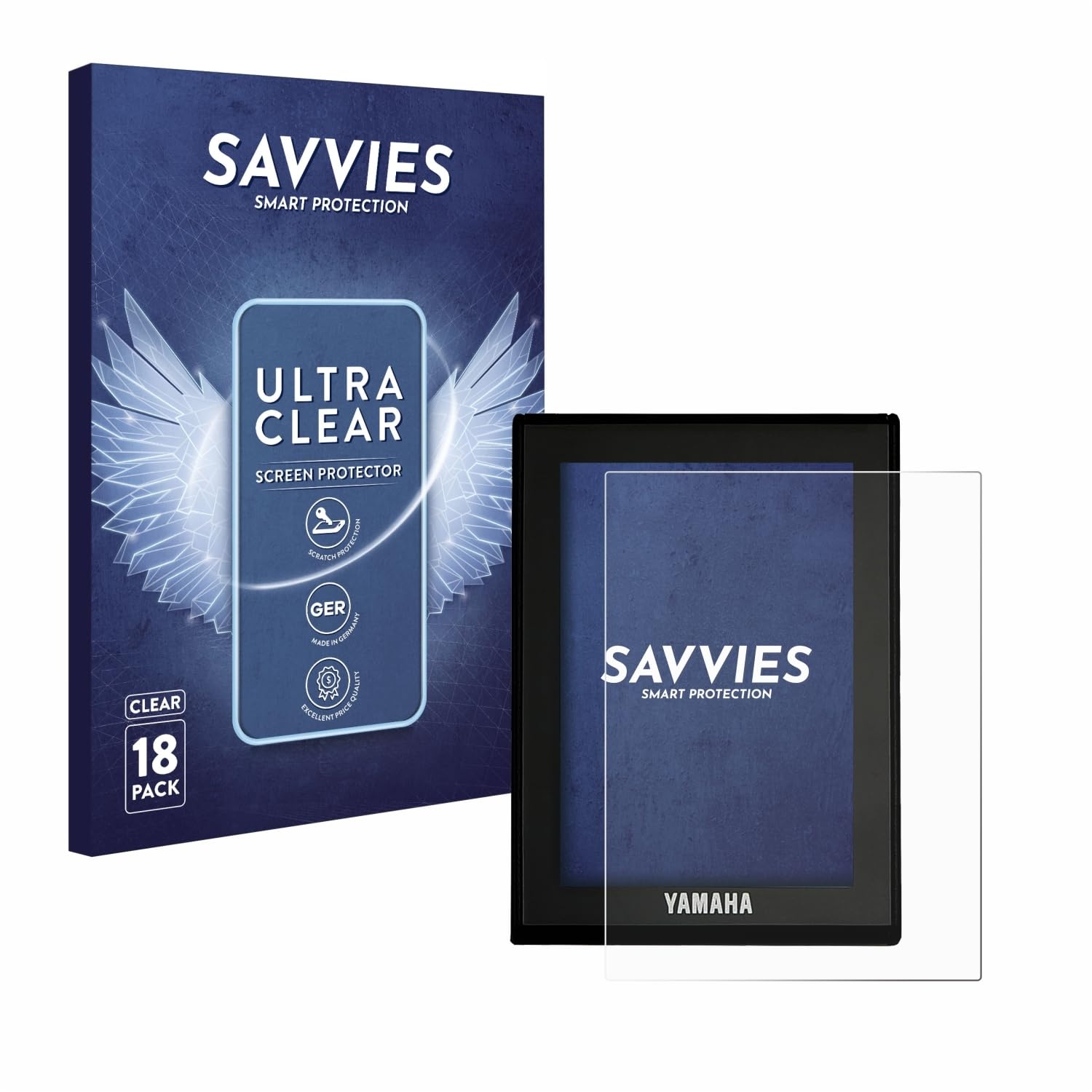 Savvies 18 Stück Schutzfolie für Yamaha LCD Display (E-Bike Display) Displayschutz-Folie Ultra-Transparent