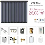 Solarbayer Komplettsolarpaket CPC NERO 8S Bruttogesamtfläche 26,08m2 Vakuumröhre