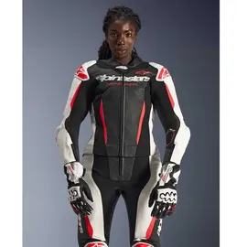 Alpinestars Stella Gp-r7 Lederkombi - Schwarz/Weiß/Neon-Rot / 50