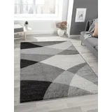 Mia's Teppiche "Mosaix - Moderner Dichter Kurzflor Teppich für Wohn- und Schlafzimmer, mit Konturenschnitt, Geometrischen Mustern, Kariert, in Grau, 160 x 220 cm