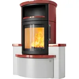 Kaminofen HARK 44-5.34 GT ECOplus 5 kW - Ofenkacheln: Brilliant-Rot - Korpus: graphit