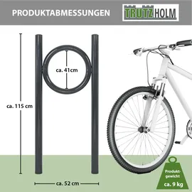 Trutzholm Fahrradständer 2x Fahrradanlehnbügel 115 x 52 cm Ø 60 mm grau
