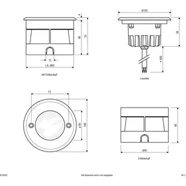 EVN Lichttechnik LED Bodeneinbauleuchte 6722502 eds IP67 90 lm