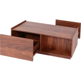MCW Couchtisch MCW-J78, Wohnzimmertisch Beistelltisch Sofatisch, Schublade, MDF 110x50x40cm ~ Walnuss-Optik