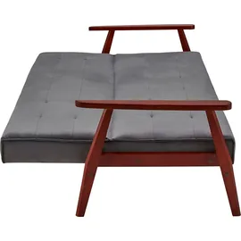 SalesFever Schlafsofa Samt 3-Sitzer Dunkelgrau