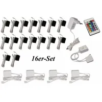 Trango 16er Set RGB Farbwechsel LED Glaskantenbeleuchtung inkl. Fernbedienung