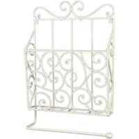 Ambiente Haus Deko-Wandregal Zeitungs-/Toilettenrollenhalter 43 cm Weiß