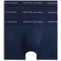 Trunk "3P TRUNK", Herren, Gr. L (52), 3 Stk., blau (carbon navy, carbon navy, carbon navy), Jersey, Obermaterial: 87% Polyester, 13% Elasthan, TOMMY HILFIGER UNDERWEAR, körpernah, Unterhosen, mit