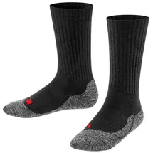 Falke Unisex Kinder Socken Active Warm So Wolle Funktionsmaterial dick atmungsaktiv einfarbig 1 Paar, Schwarz 19-22