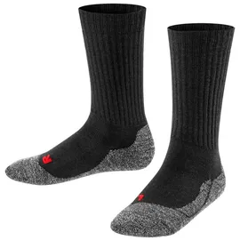Falke Unisex Kinder Socken Active Warm So Wolle Funktionsmaterial dick atmungsaktiv einfarbig 1 Paar, Schwarz 19-22