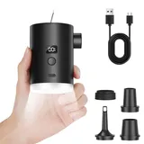 Tragbar Elektrische Luftpumpe 3 kPa mit Wiederaufladbarem 4000 mAh Akku luftpumpe für Luftmatratze Aufblasvorrichtung mit Einstellbarer Camping Laterne für Pool Schwimmer Luftbett