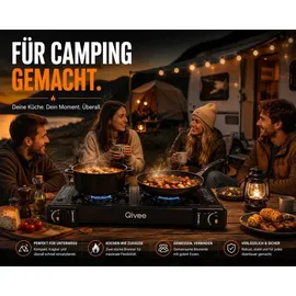qivee Gaskocher Campingkocher 2-Flammig