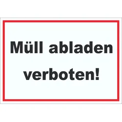 Müll abladen verboten Aufkleber A8 (52x74mm)