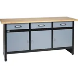 Werkbank Küpper Hammerschlag-Silber 1700 mm 3 Schubladen, 3 Türen