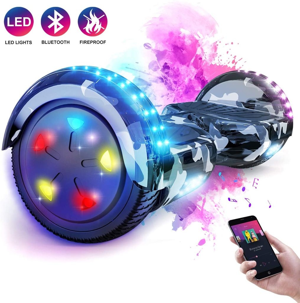 Hoverboards Colorful LED Light 6.5" Two-Wheel Smart Self Balancing Electric Scooter -  für Kids and Adult,The Best Gifts Choice chrome rosa