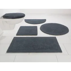 Badematte HOME AFFAIRE "Kapra" Gr. 4, grau (anthrazit), H:14mm, Baumwolle, Badematten, mit Bordüre, Badteppich, Badematte