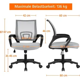 Yaheetech Drehstuhl Mesh Grau