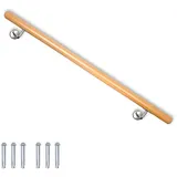 V2Aox Handlauf Buche Holz Handlauf Treppengeländer Wandhandlauf Treppe 50 - 500 cm, 80 cm Gesamtlänge 80 cm