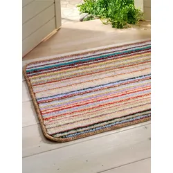 Fußmatte Gr. 4, bunt (bunt, gestreift), B:60cm H:1mm L:180cm, Polyacryl, Kunstfaser, Polyester, Kunstfaser, Teppiche, Fußmatte