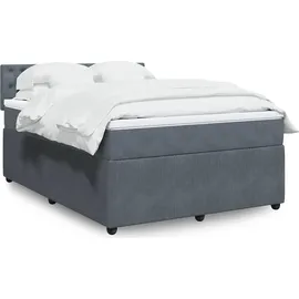vidaXL Boxspringbett 140 x 200 cm Dunkelgrau