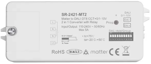 Sunricher Matter zu Dali Controller Dimmer CCT - SR-2421-MT2