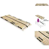 vidaXL Lattenrost mit 28 Latten 7 Zonen 90 x 200 cm - Betten & Bettgestelle - Braun