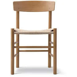 Fredericia J39 Mogensen Stuhl, buche vintage lackiert / sitz schnurgeflecht natur