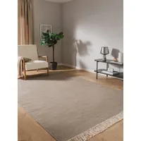 benuta Wollteppich Liv, rechteckig, Höhe: 5 mm, 100% Wolle, handgetuftet, Teppich Wohnzimmer, Schlafzimmer, Esszimmer grau 80 cm x 150 cm x 5 mm