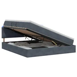 vidaXL LED-Speicherbett 140 x 200 cm Dunkelgrau