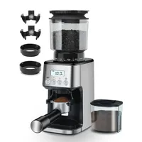 Homtone Elektrisch Kaffeemühle für Siebträger, Kaffeemühle mit 51 Mahlgrade, Coffee Grinder für Espresso/Tropfkaffee/French Press, Edelstahl-Kegelmahlwerk, Antistatik-Einsatz, 160W